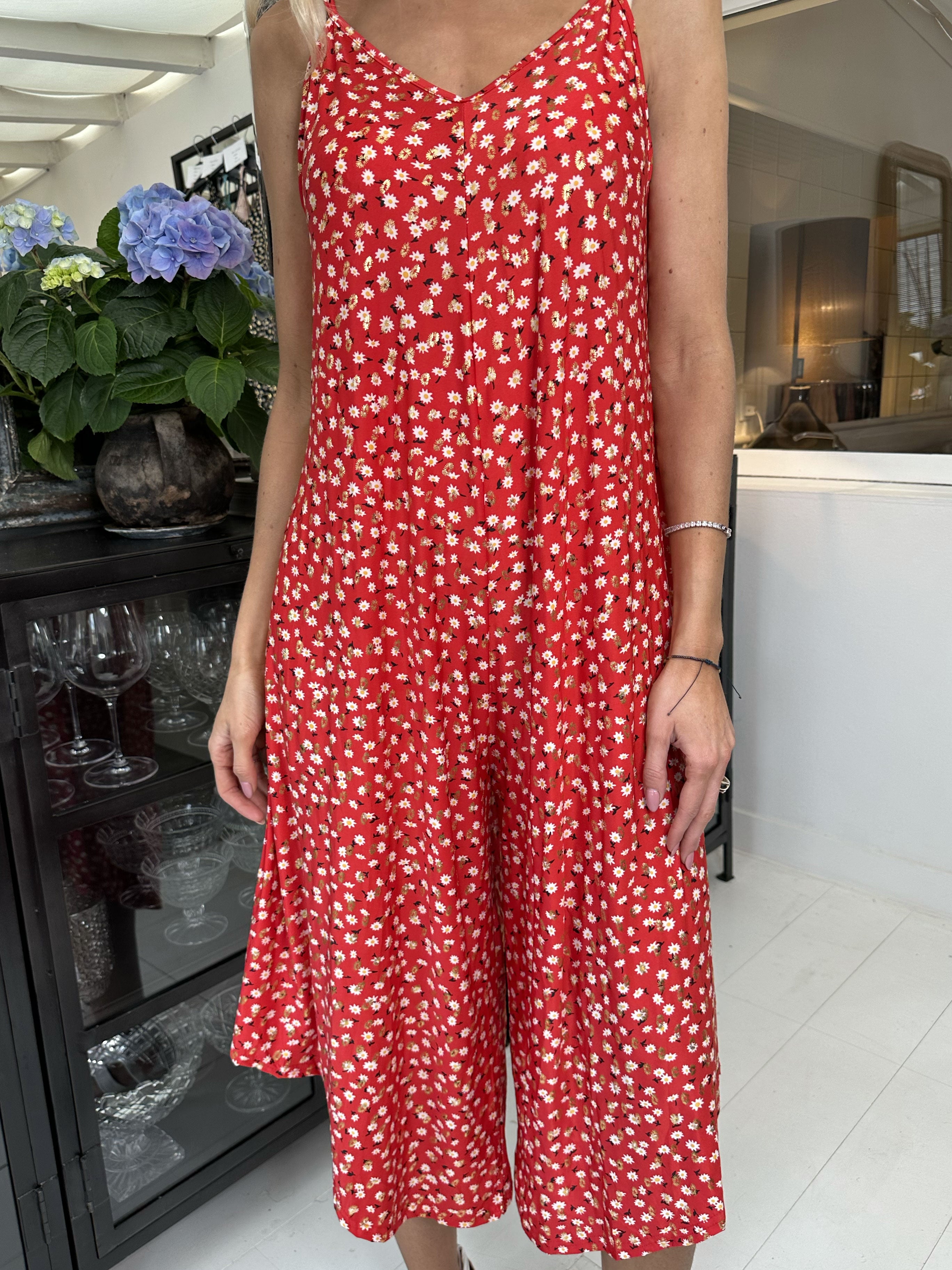 Felicia flower - Stretchy buksedragt med vide ben